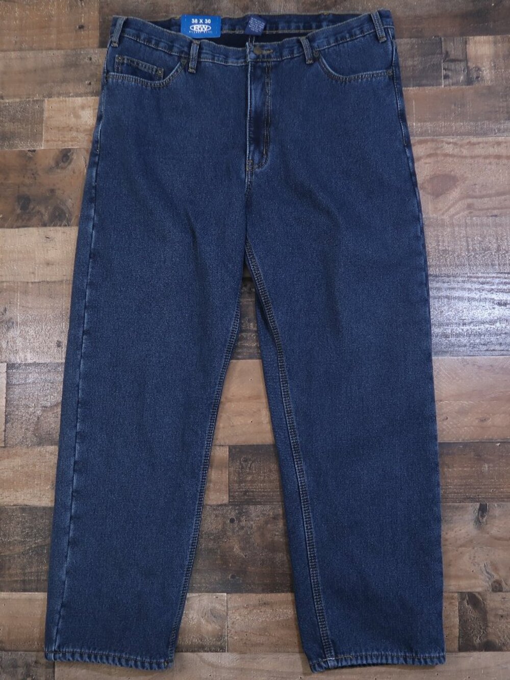 NWT Rugged Wear Mens 38 by 30 Fleece Lined Heavyweight Denim Jeans Boot Cut